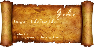 Geyer László névjegykártya